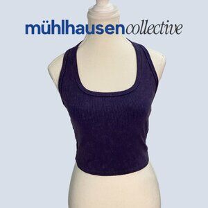 Wild Fable Purple Ribbed Halter Crop Top Small Y2K Fitted Tank Trendy